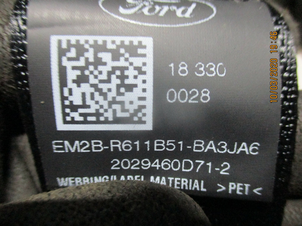 FORD S MAX MK2 2018 PASSENGER SIDE REAR 3RD ROW SEAT BELT EM2B-R611B51-BA3JA6