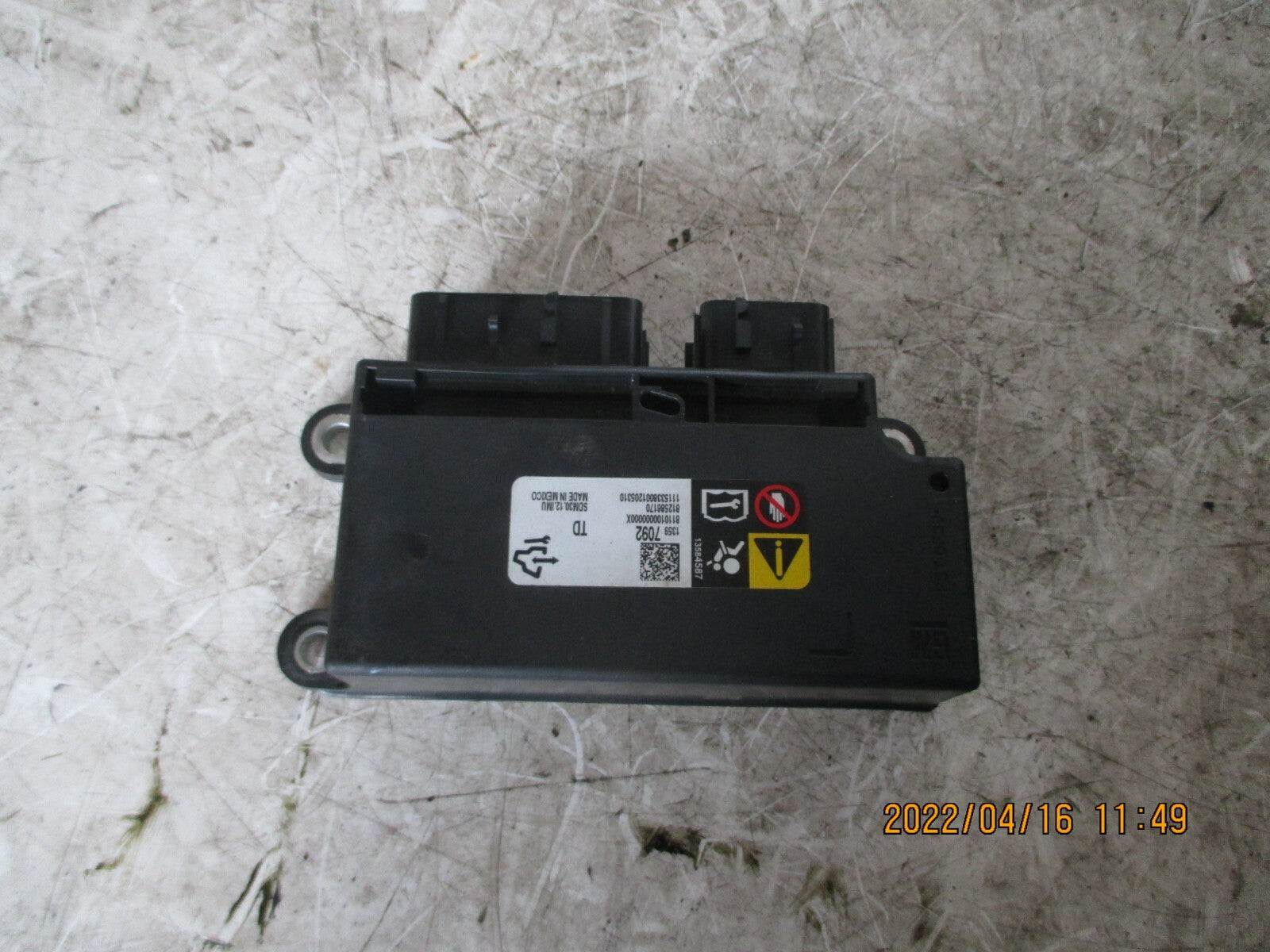 VAUXHALL CORSA E 2018 ECU SAFETY BAG CONTROL MODULE 135970921