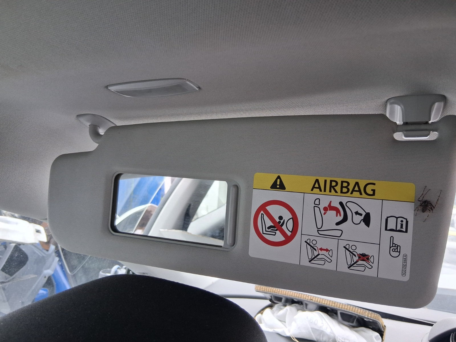 2015 VW VOLKSWAGEN SCIROCCO MK3 NSF PASSENGER SIDE FRONT LEFT SUN VISOR SHADE