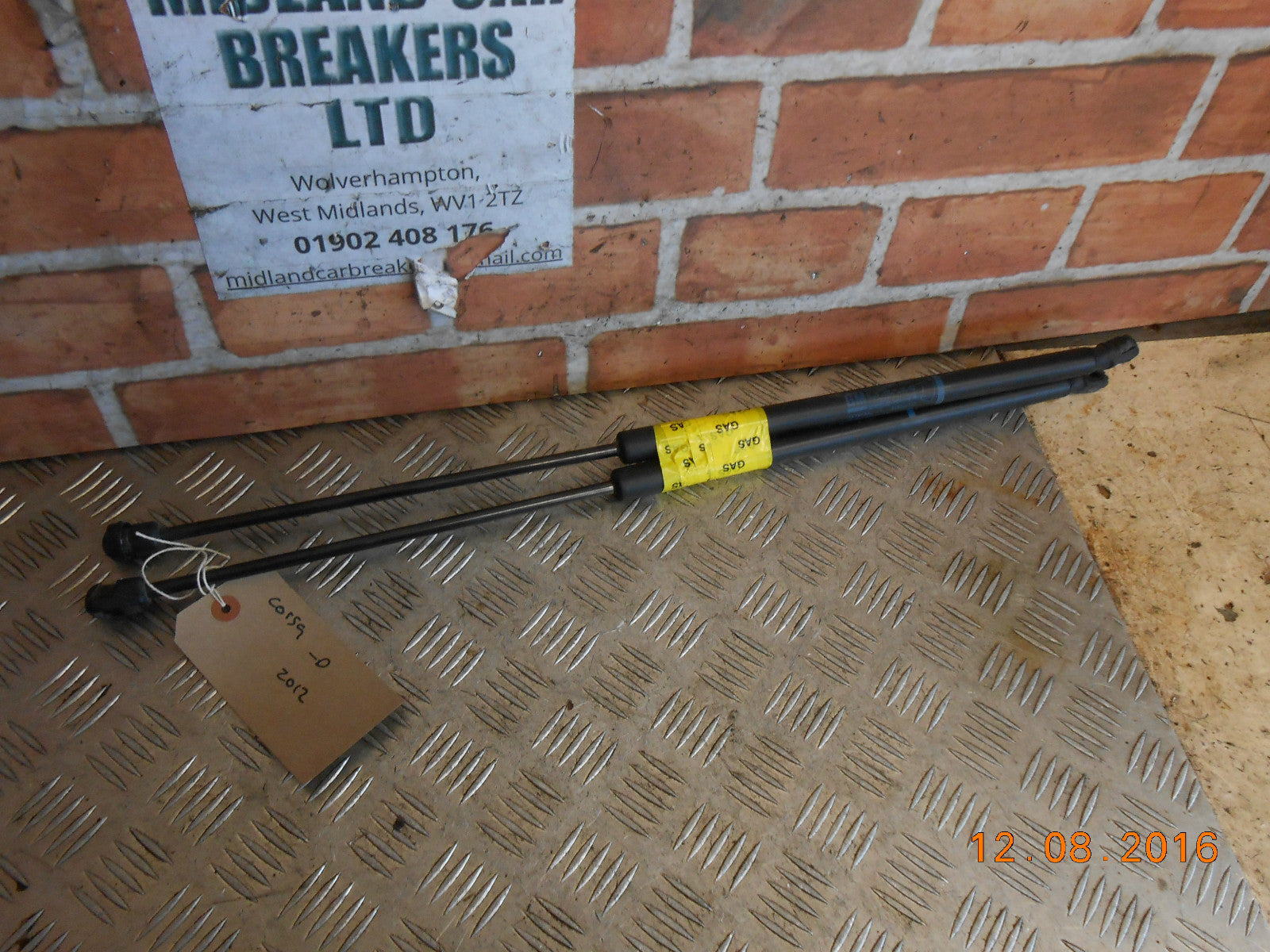 VAUXHALL CORSA D 2012 REAR BOOT GAS STRUT STRUTS PAIR