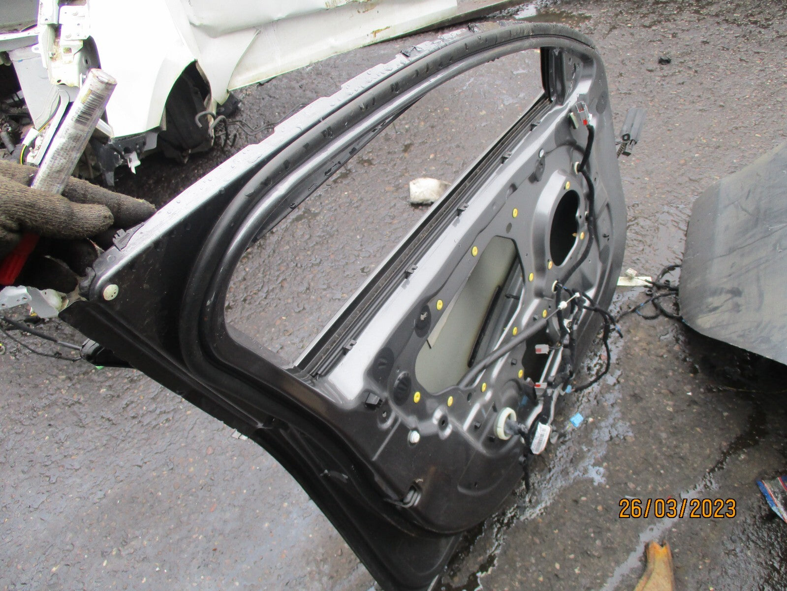 JAGUAR XE 2017 NSF PASSENGER SIDE FRONT BARE DOOR AMMONITE GREY DAMAGED