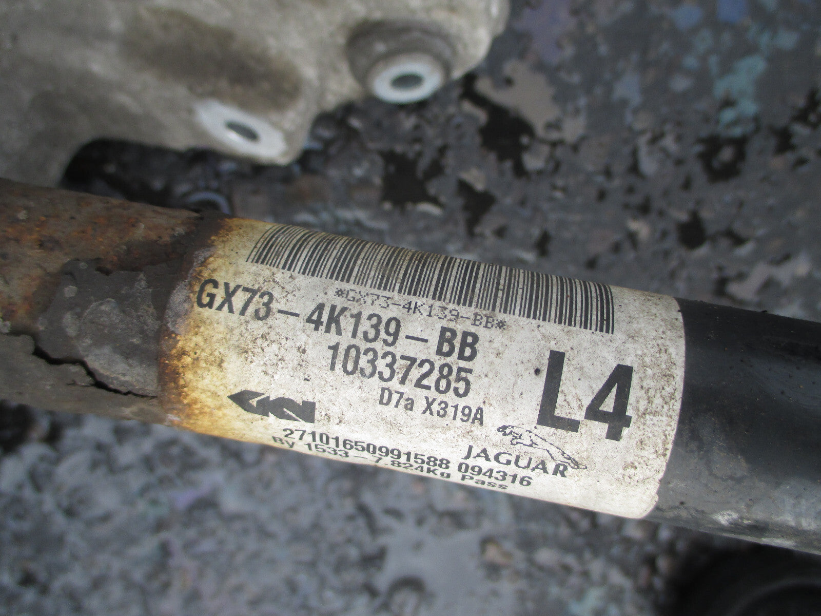 2016 JAGUAR XE 2.0 DIESEL NSR PASSENGER REAR WHEEL HUB DRIVESHAFT GX734K139BB