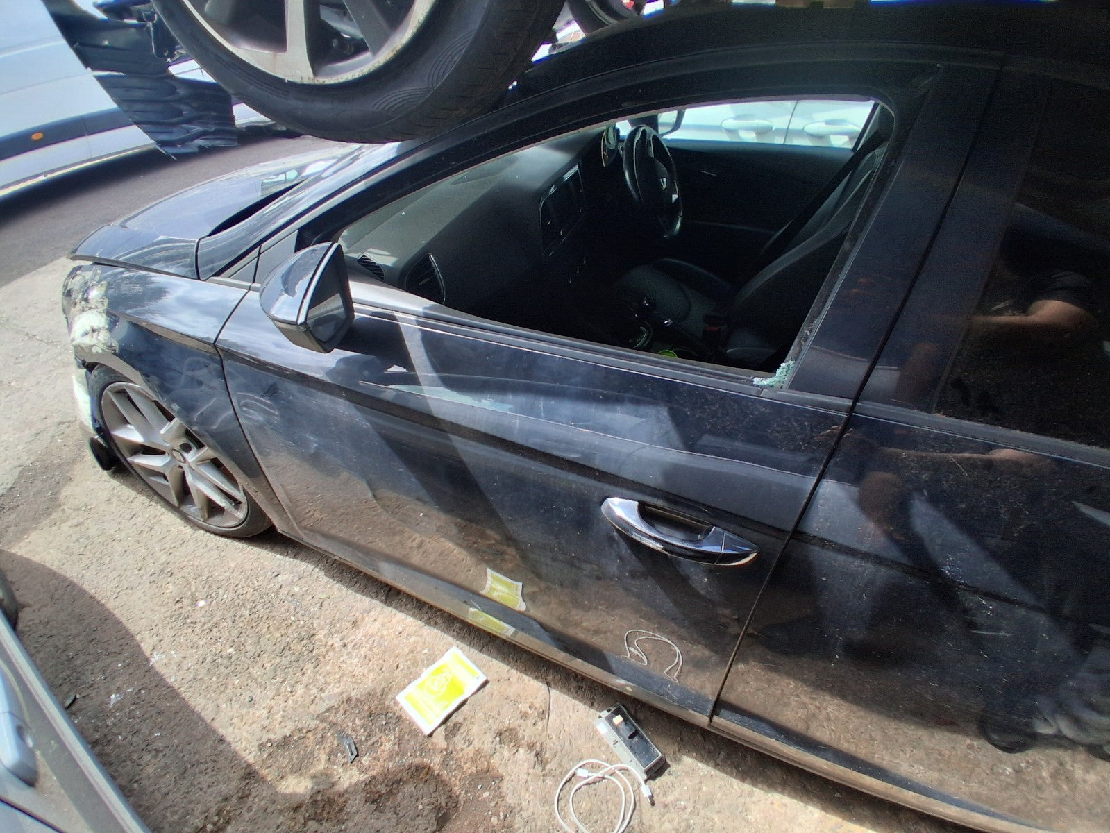 2015 SEAT LEON FR MK3 NSF PASSENGER SIDE FRONT DOOR HANDLE MIDNIGHT BLACK LY9T