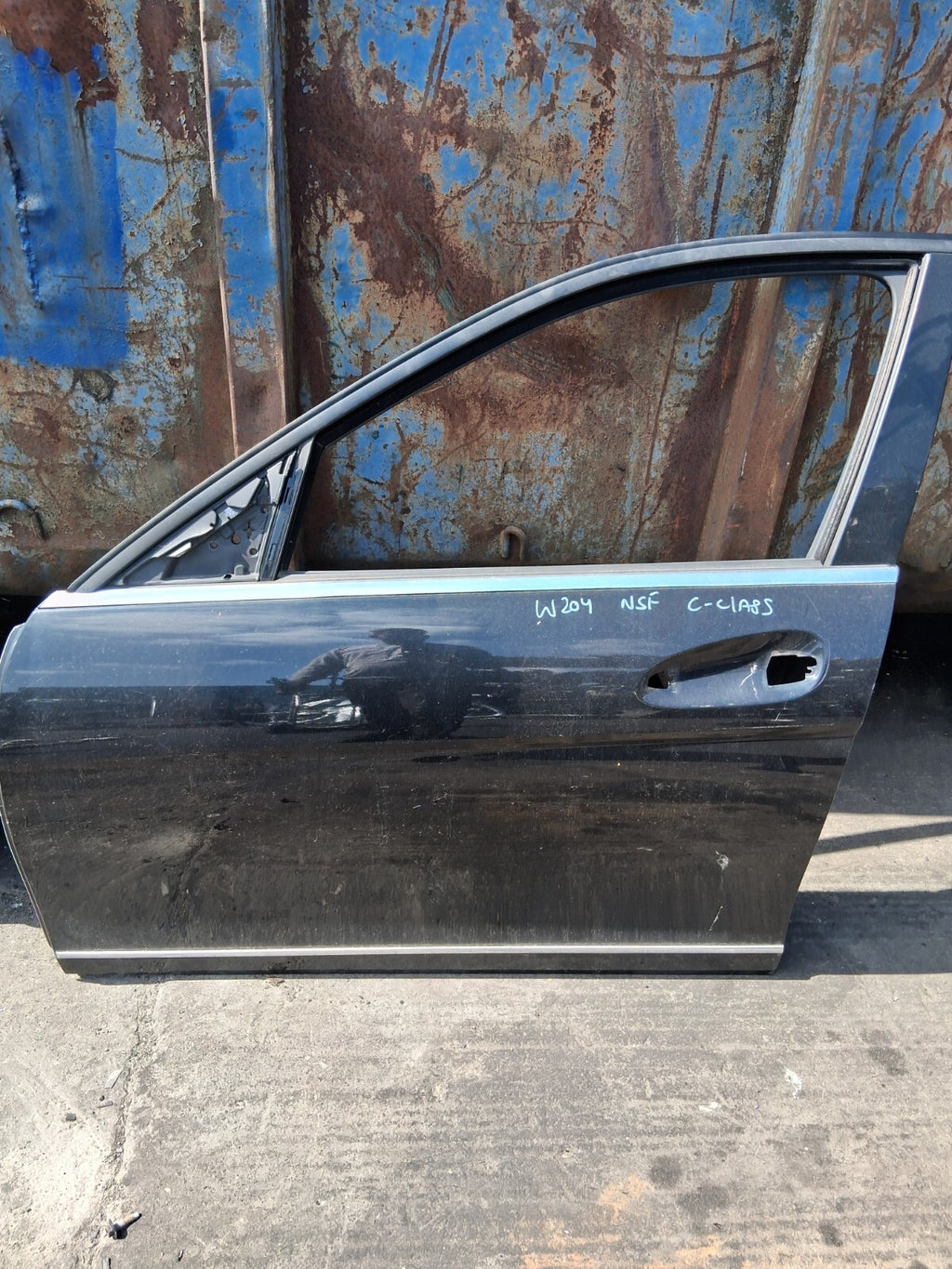 2008 MERCEDES C CLASS W204 NSF PASSENGER SIDE FRONT DOOR BARE BLACK 197