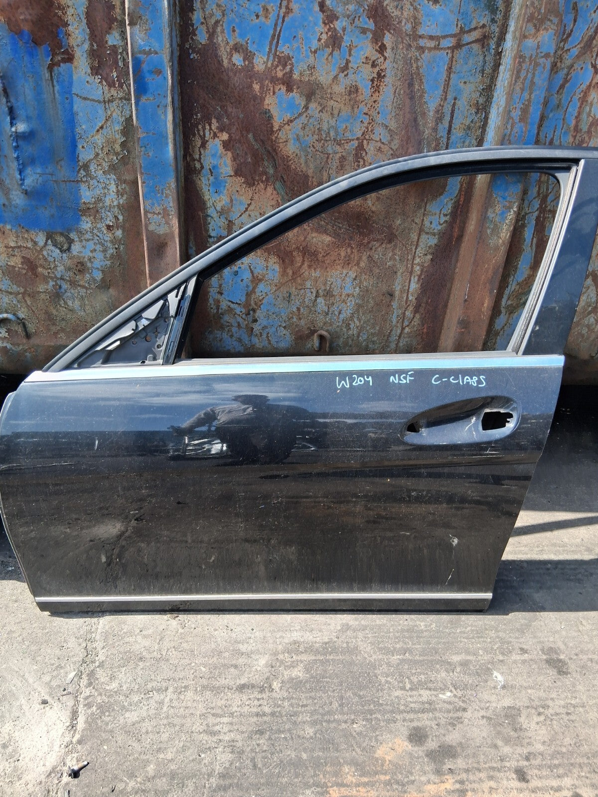 2008 MERCEDES C CLASS W204 NSF PASSENGER SIDE FRONT DOOR BARE BLACK 197