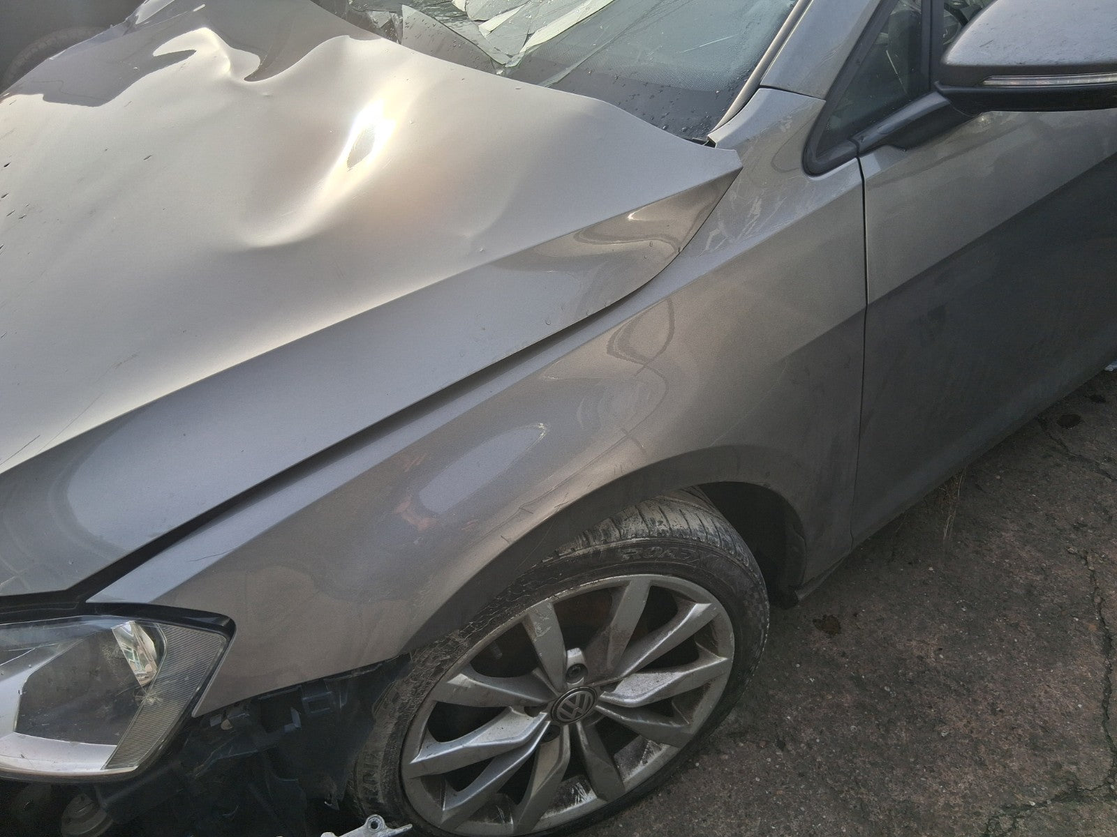 2016 VOLKSWAGEN GOLF MK7 NSF PASSENGER SIDE FRONT LEFT WING PANEL GREY LA7N