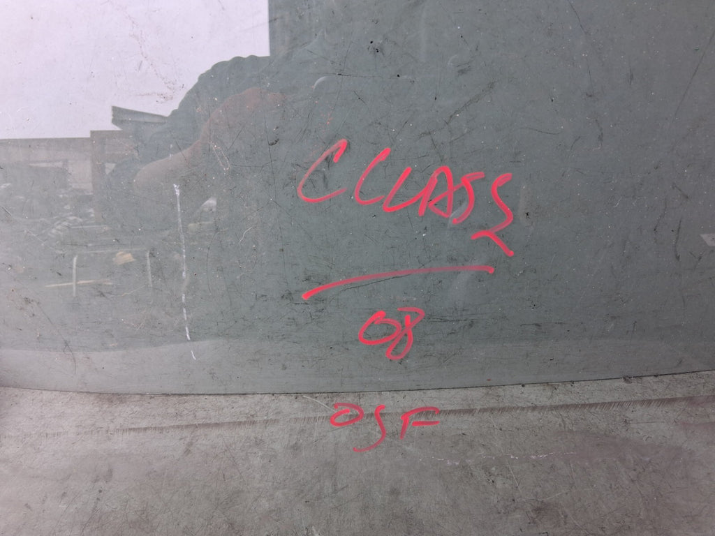 2008 MERCEDES C CLASS W204 NSF PASSENGER SIDE FRONT LEFT WINDOW GLASS