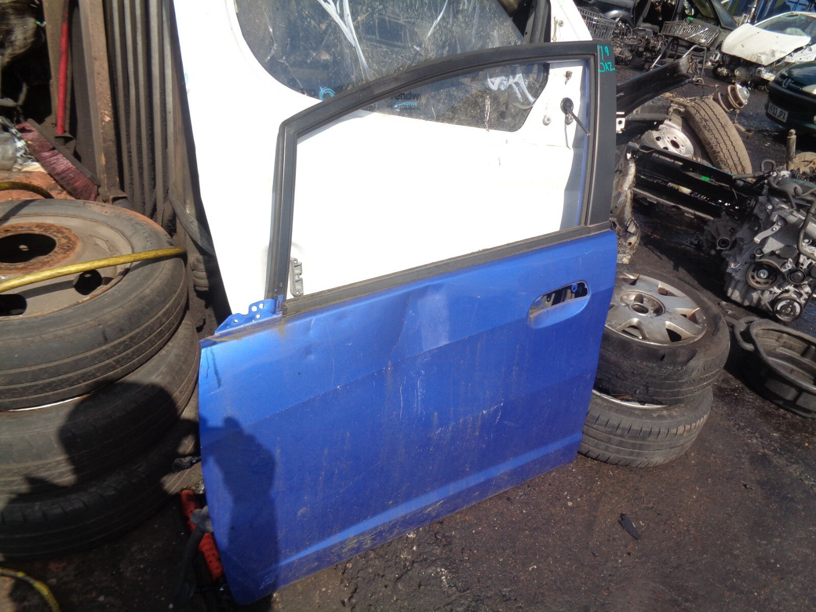 HONDA JAZZ MK3 2015 NSF PASSENGER SIDE FRONT BARE DOOR BLUE