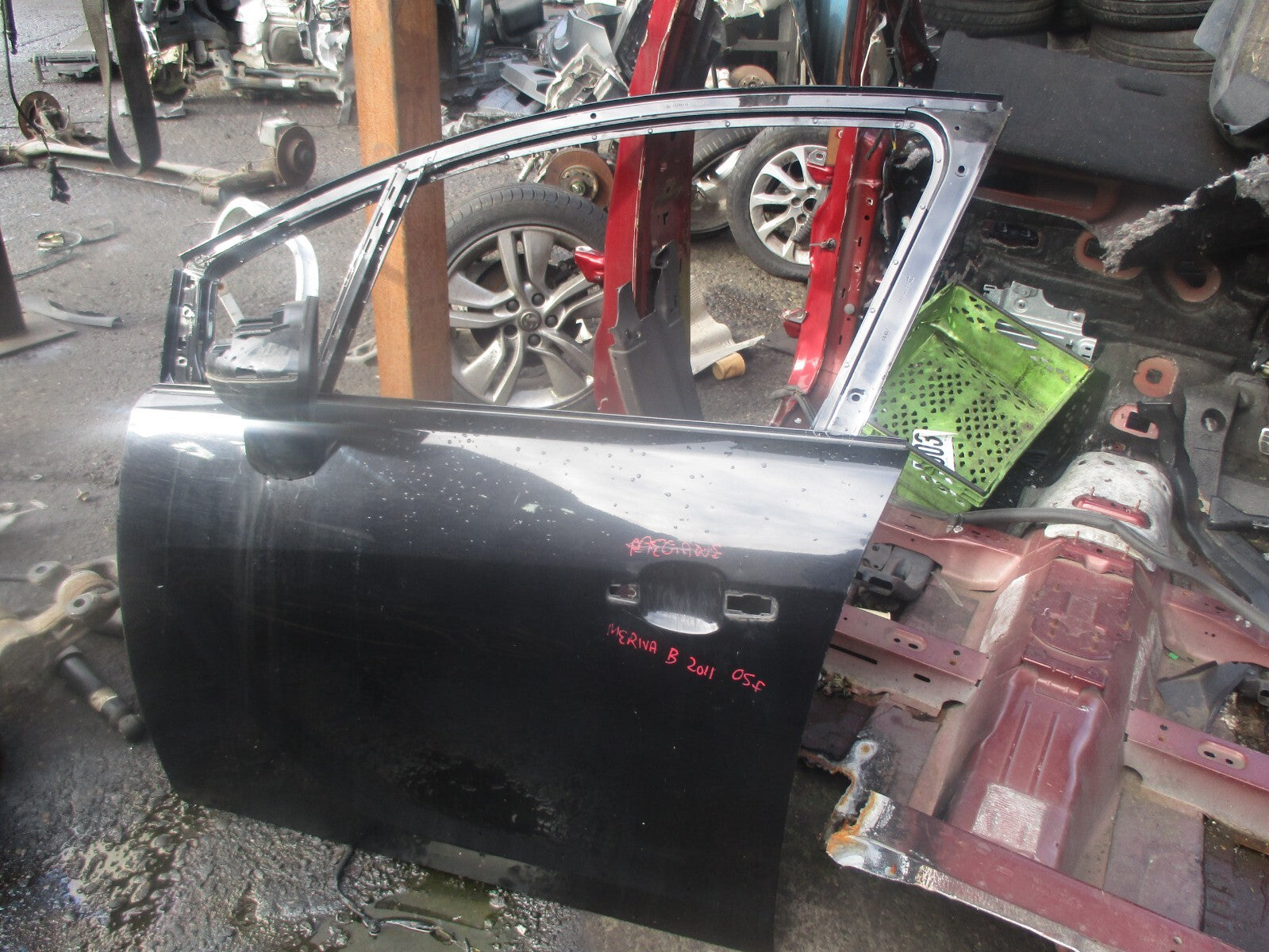 VAUXHALL MERIVA B 2010 NS PASSENGER SIDE FRONT DOOR SHELL BLACK