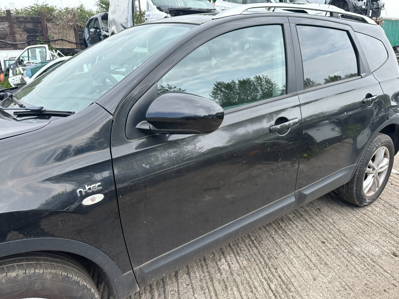 2010 NISSAN QASHQAI J10 NSF PASSENGER SIDE FRONT DOOR BARE BLACK Z11G