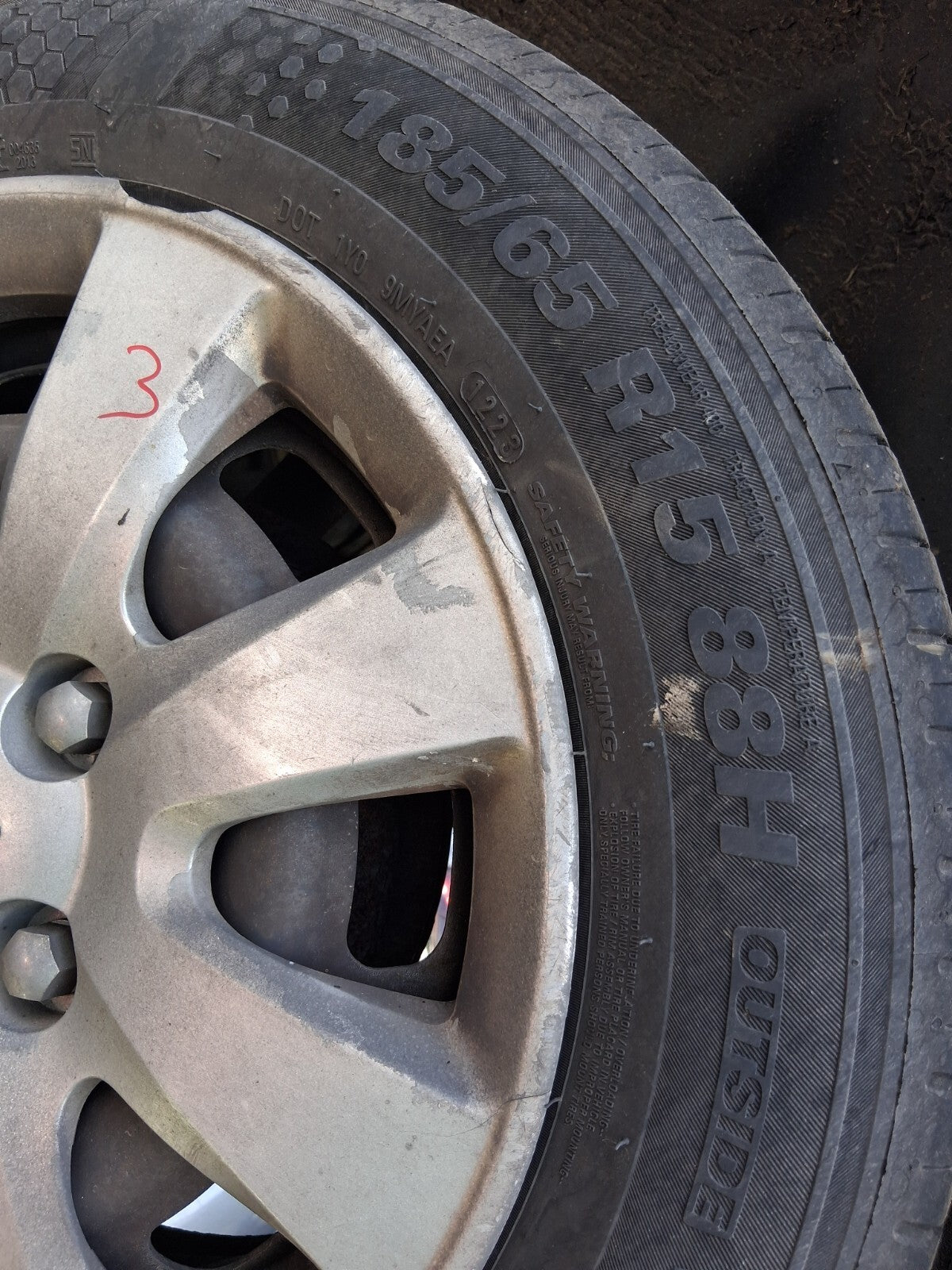 2009 PEUGEOT 207 15 INCH STEEL WHEEL WITH WHEEL CUP COVER TYRE 185/65R15