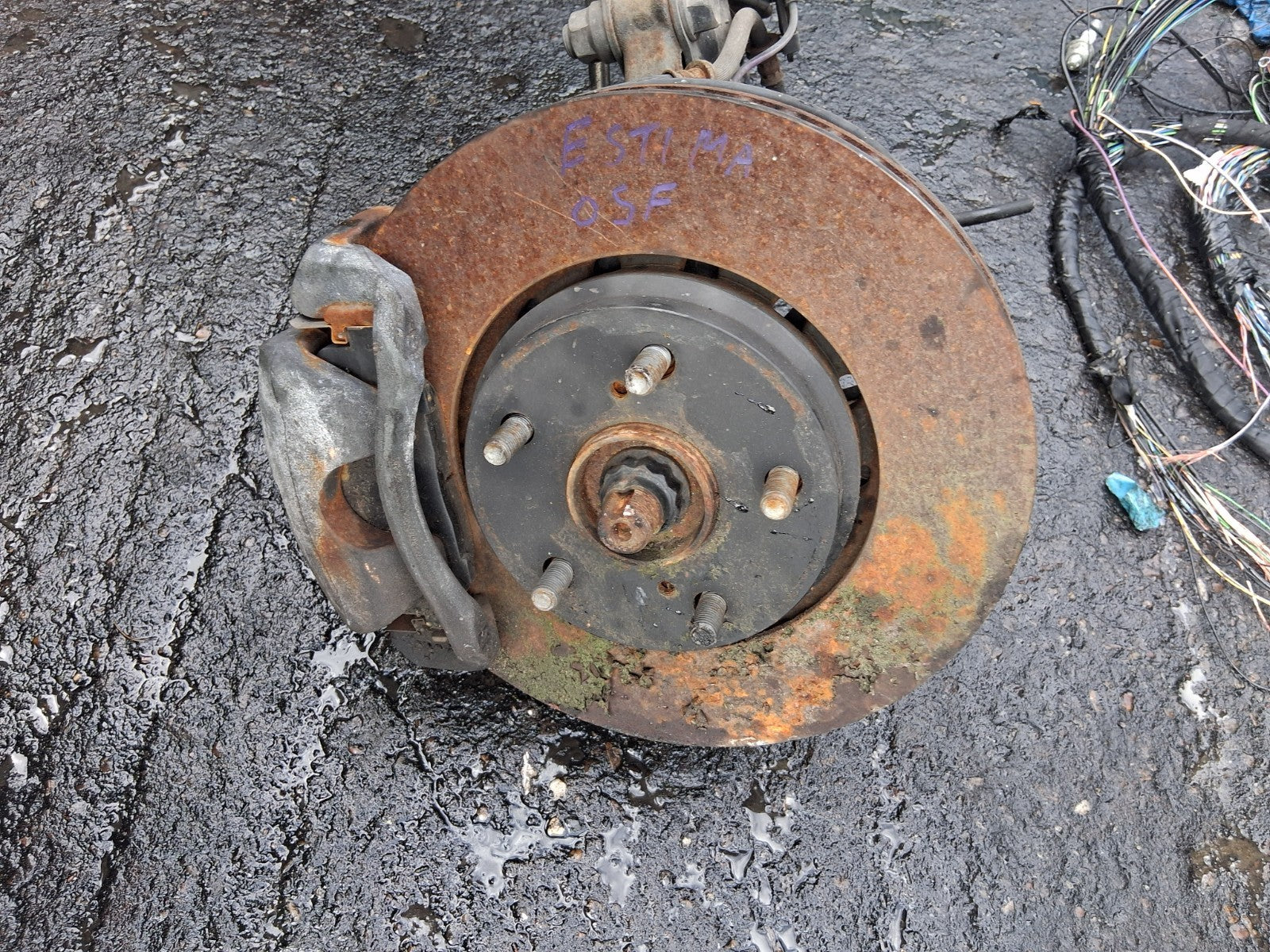 2013 TOYOTA ESTIMA MK3 HYBRID OSF DRIVER SIDE FRONT RIGHT HUB CALIPER SHOCK