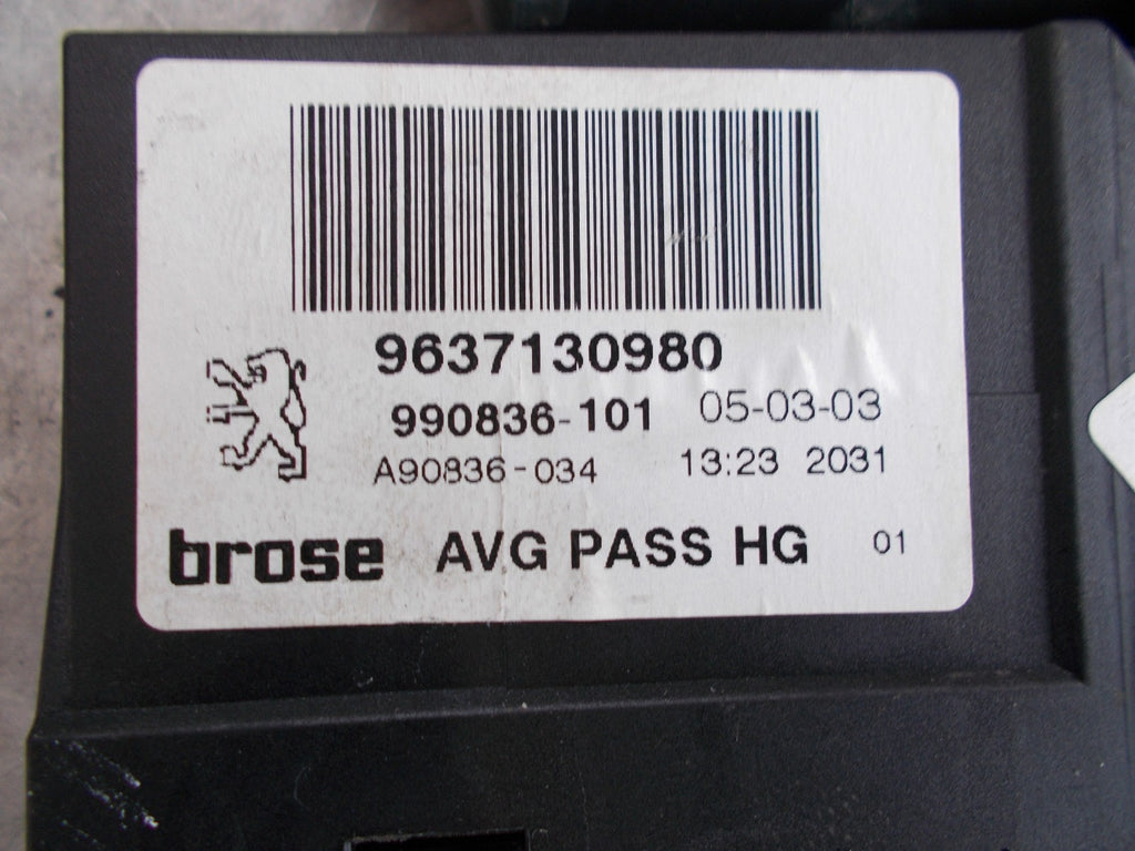 2003 PEUGEOT 307 SW EST 5DR NSF PASSENGER SIDE FRONT WINDOW MOTOR 9637130980