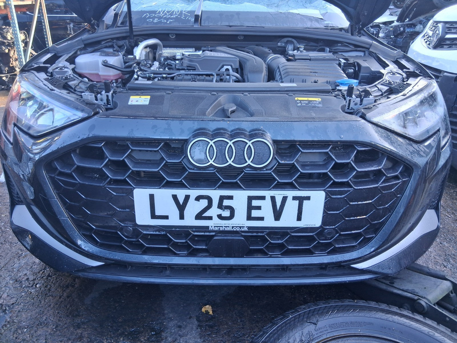 2025 AUDI A3 8Y HATCHBACK FACELIFT COMPLETE FRONT BUMPER WITH GRILL GREY LX7L