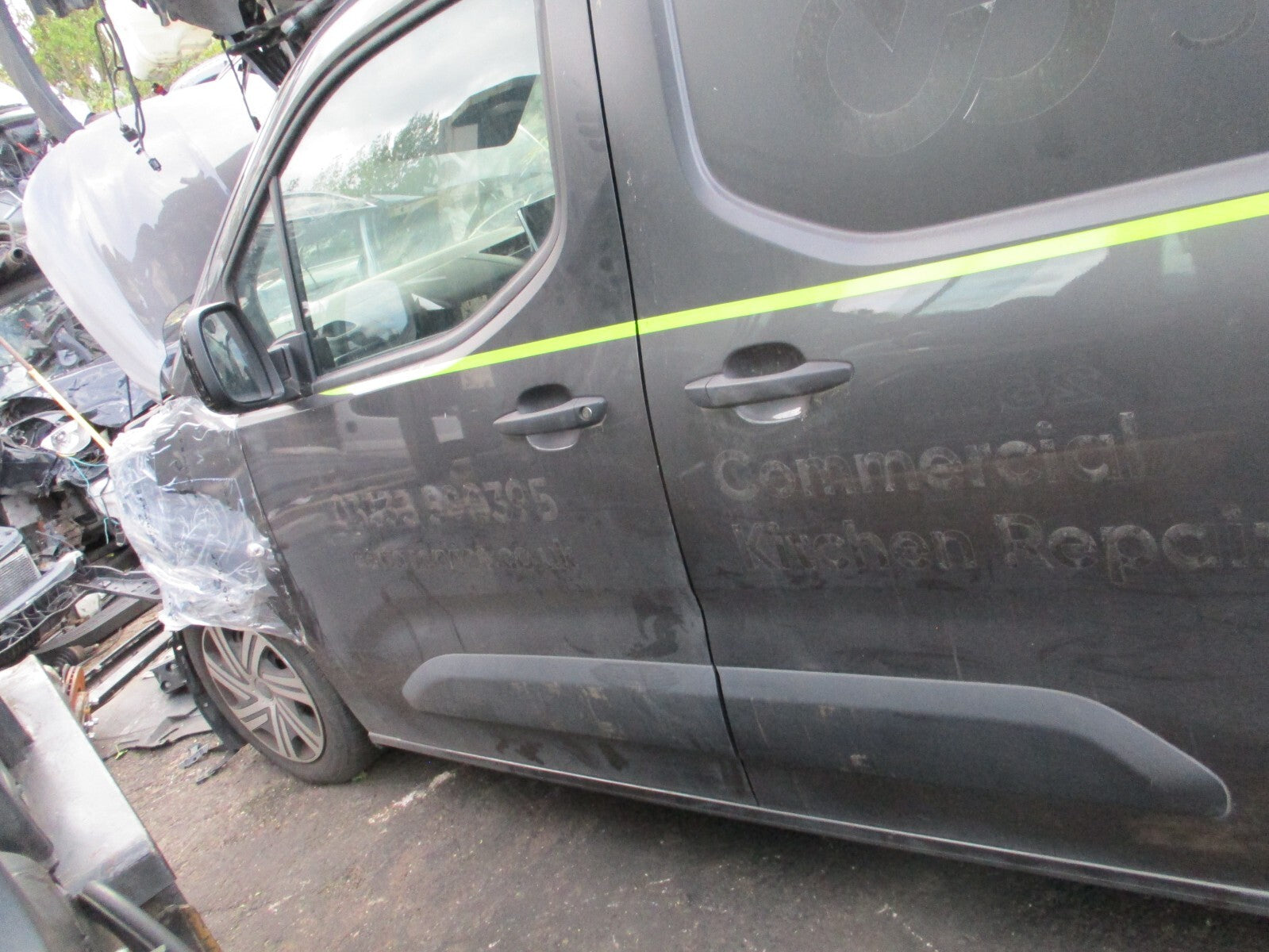 PEUGEOT PARTNER MK3 2022 NSF PASSENGER SIDE FRONT BARE DOOR GREY PLATINUM KVL