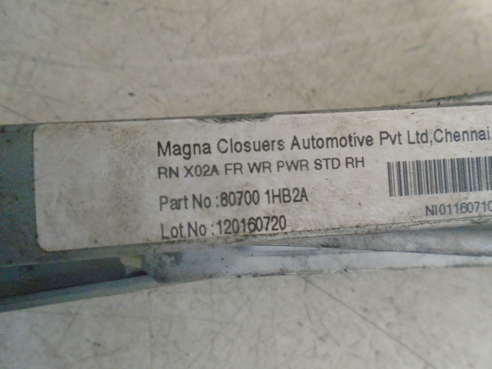 NISSAN MICRA 2016 MK4 OSF FRONT DRIVER SIDE WINDOW REGULATOR 807001HB2A