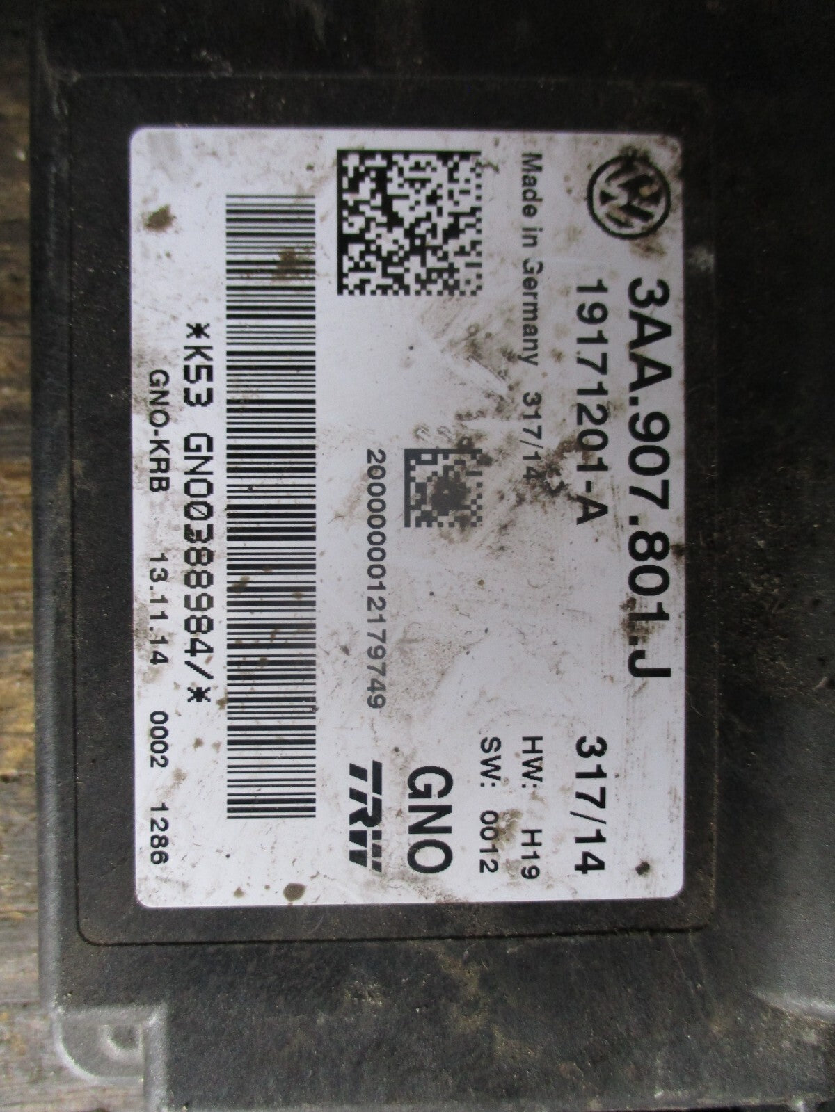 VOLKSWAGEN TIGUAN 2015 HAND BRAKE CONTROL MODULE 19171201A