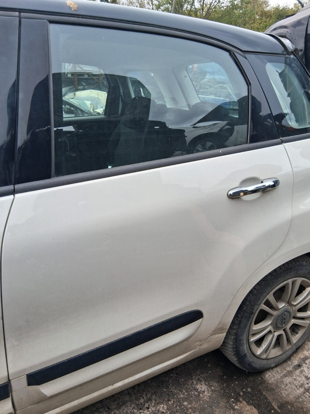 2019 FIAT 500L URBAN NSR PASSENGER SIDE REAR BARE DOOR WHITE BIANCO GELATO 934/A