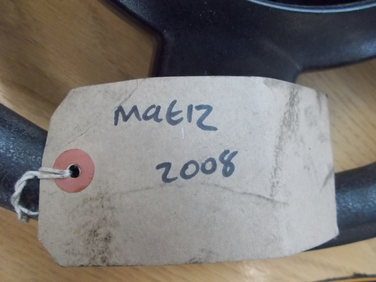 2008 CHEVROLET MATIZ BLACK STEERING WHEEL. NO AIRBAG.