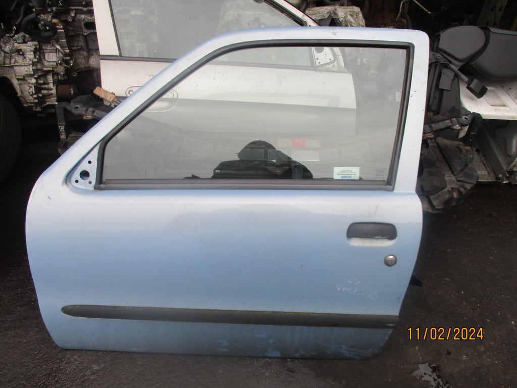 FIAT SEICENTO 2002 3 DOOR NS PASSENGER SIDE COMPLETE DOOR BLUE