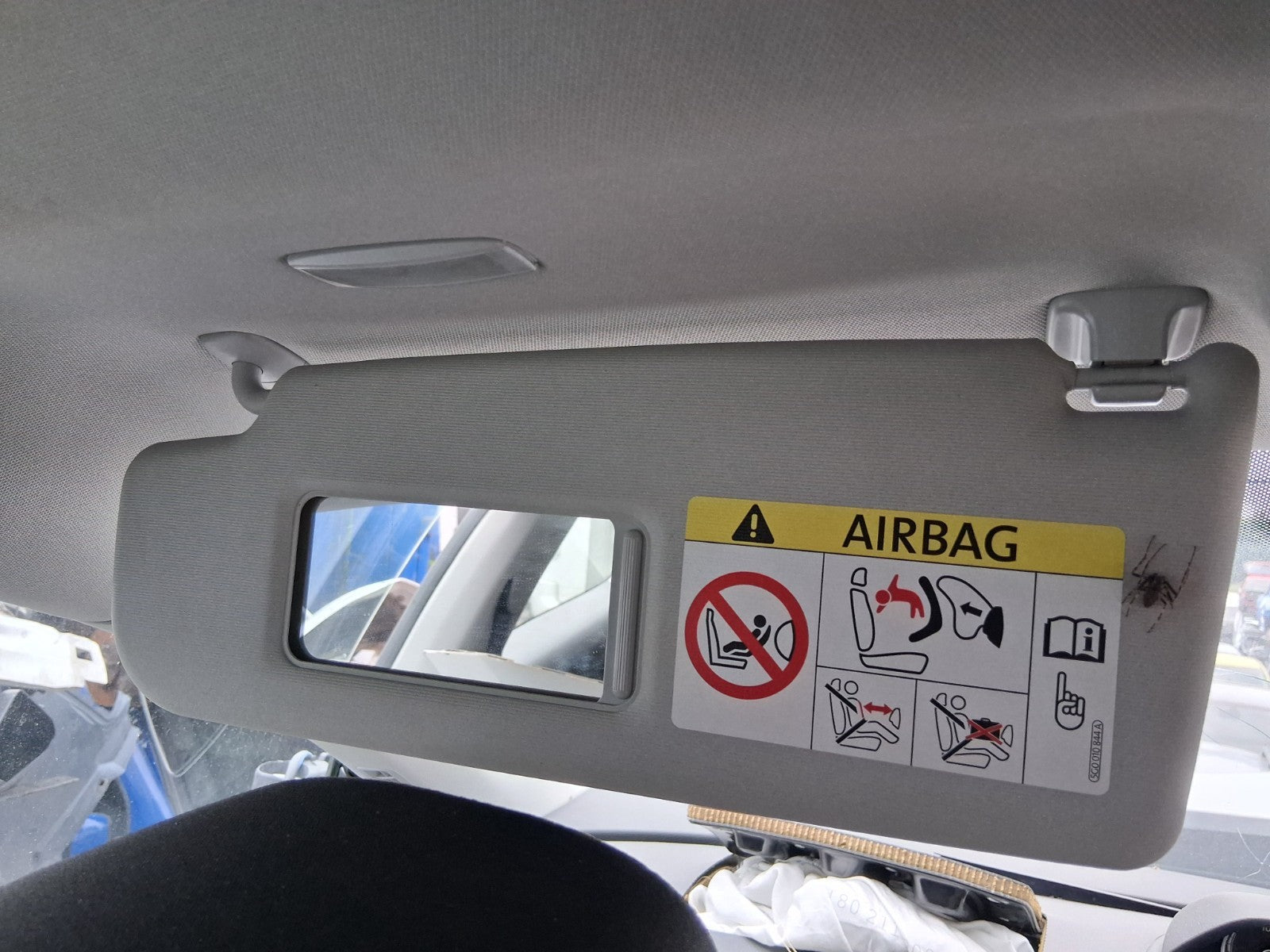 2015 VW VOLKSWAGEN SCIROCCO MK3 NSF PASSENGER SIDE FRONT LEFT SUN VISOR SHADE