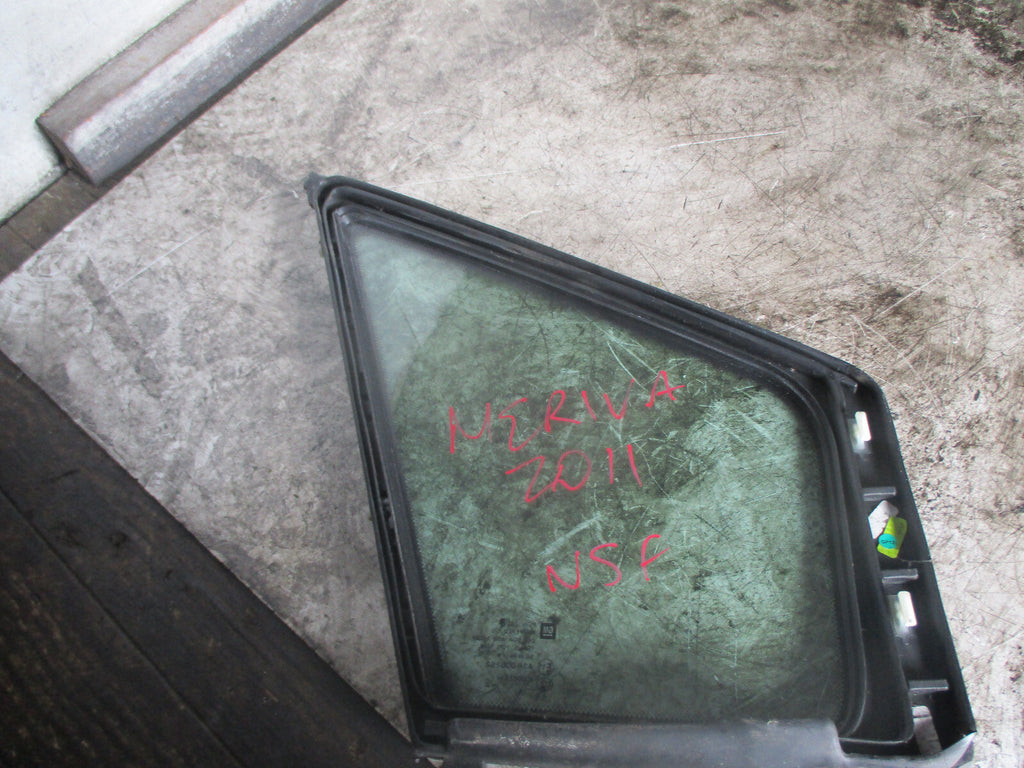 VAUXHALL MERIVA 2011 NSF PASSENGER SIDE FRONT QUARTER WINDOW GLASS
