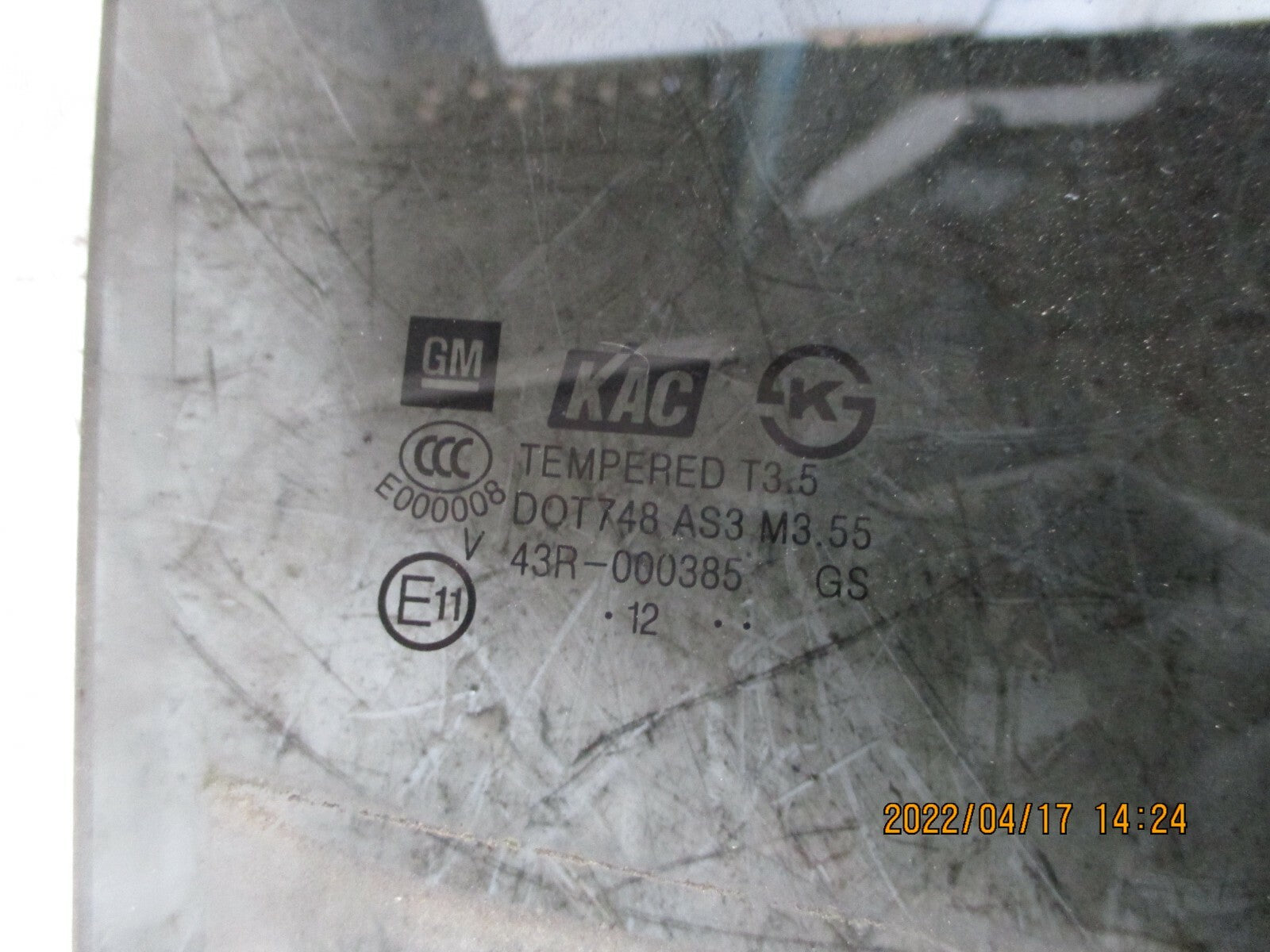 VAUXHALL MOKKA 2013 MK1 OSR REAR DRIVER SIDE WINDOW GLASS