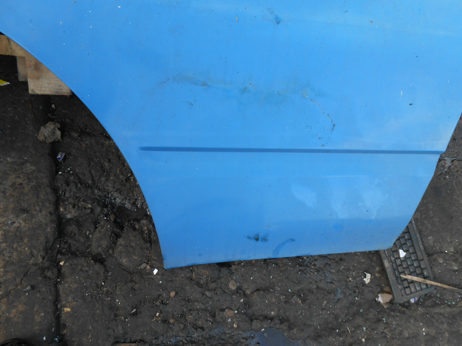 FORD TRANSIT MK6 2000 - 2006 NSF COMPLETE PASSENGER FRONT DOOR & GLASS BLUE