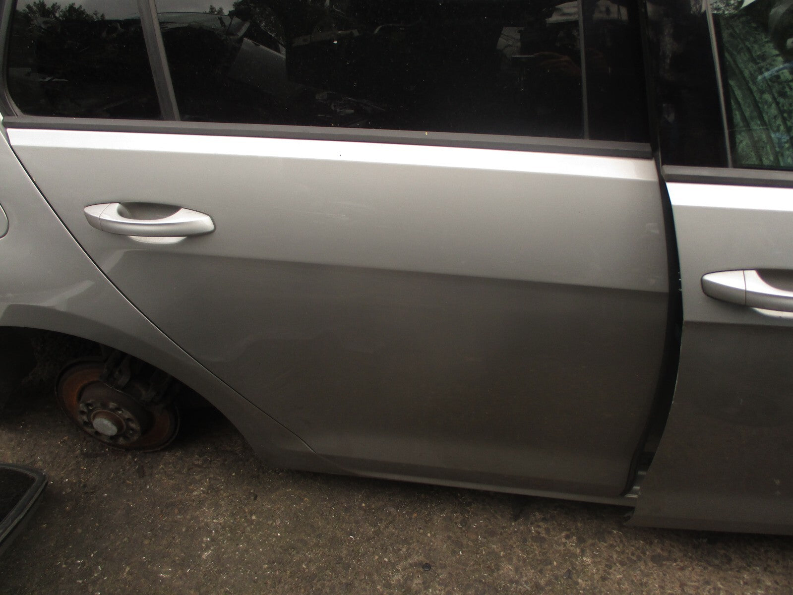 2014 VOLKSWAGEN GOLF MK7 OSR DRIVER SIDE REAR RIGHT BARE DOOR SILVER LB7W