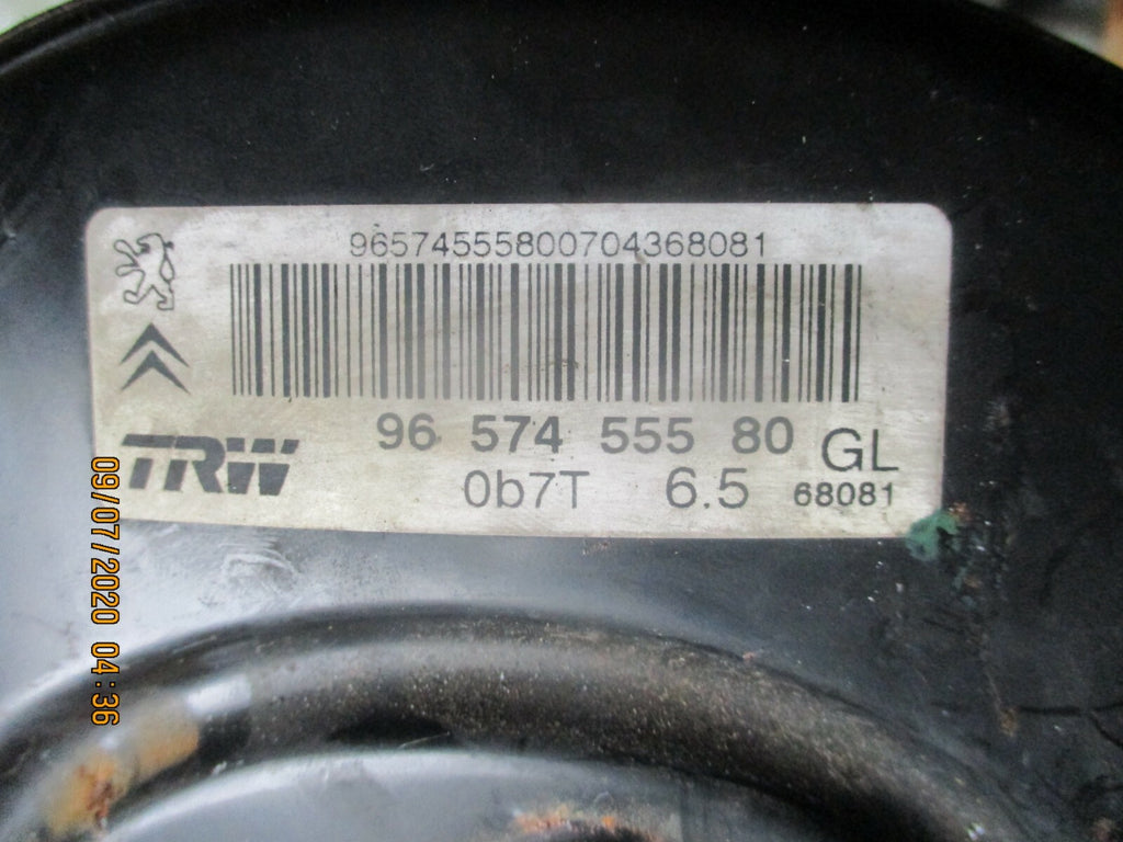 PEUGEOT 207 2007 BRAKE MASTER SERVO CYLINDER DRUM ONLY 9657455580