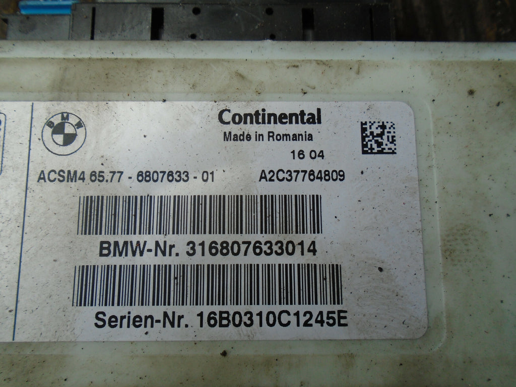 BMW 5 SERIES GT F07 SAFETY BAG CONTROL UNIT MODULE 6807633