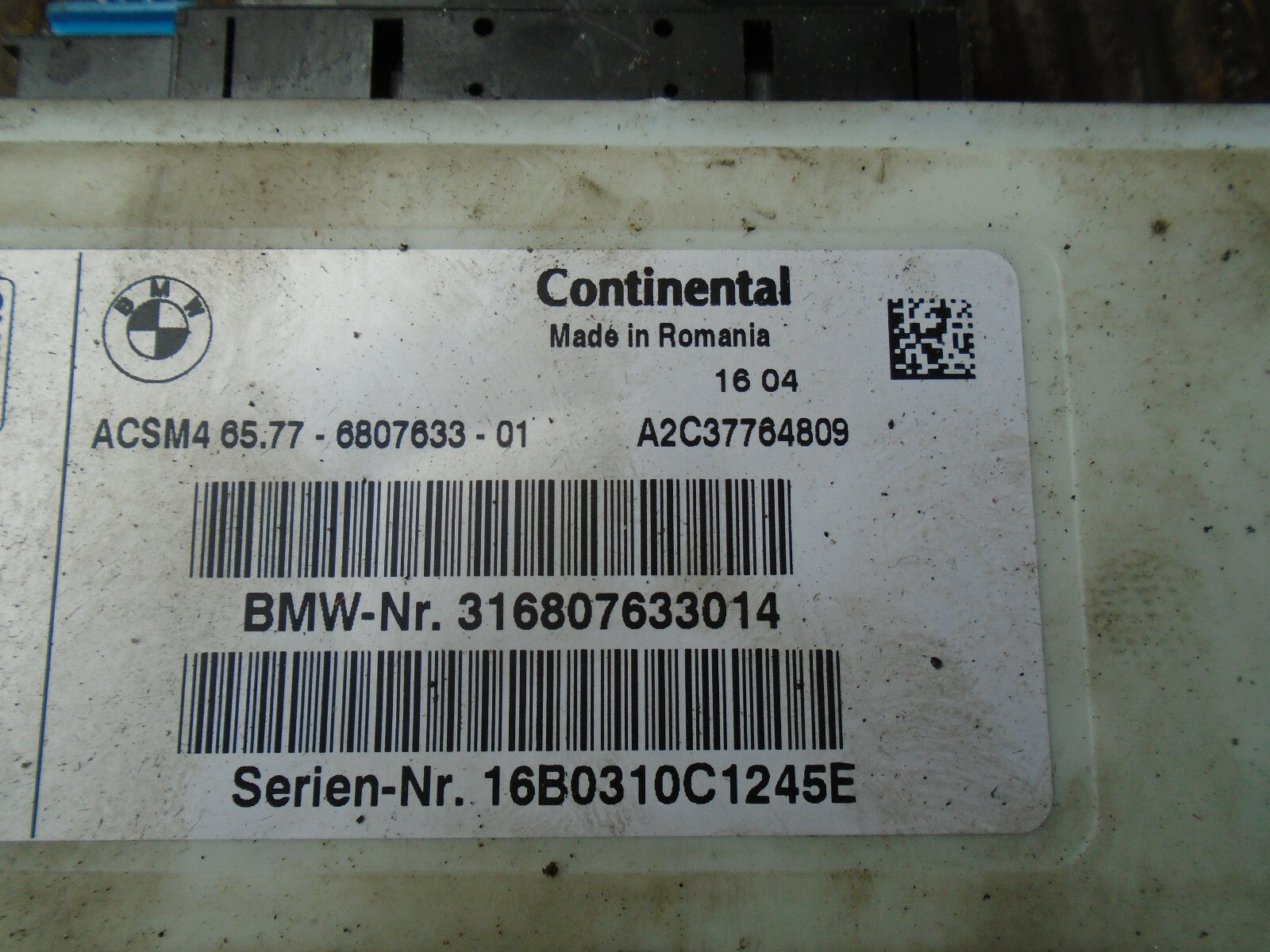 BMW 5 SERIES GT F07 SAFETY BAG CONTROL UNIT MODULE 6807633