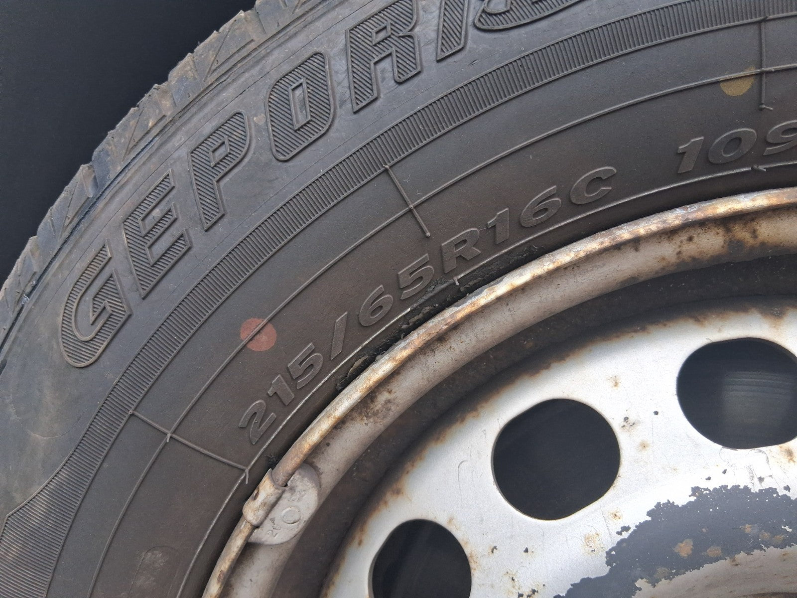 2019 CITROEN DISPATCH VIVARO MK3 16 INCH STEEL WHEEL WITH TYRE 215/65R16C REF 1