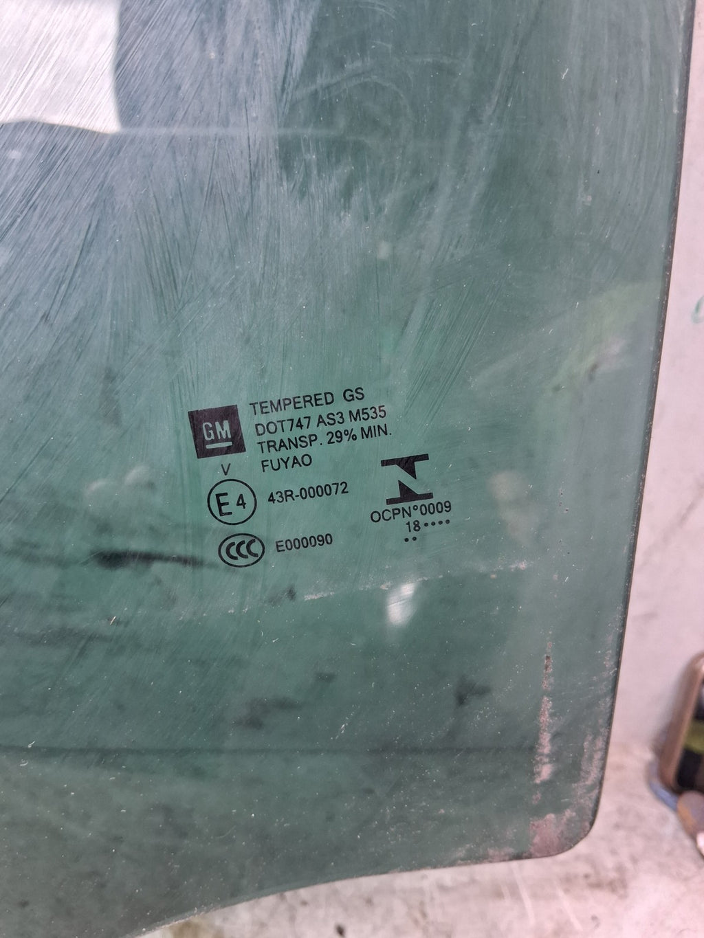 VAUXHALL CROSSLAND X 2018 OSR DRIVER SIDE REAR RIGHT WINDOW GLASS