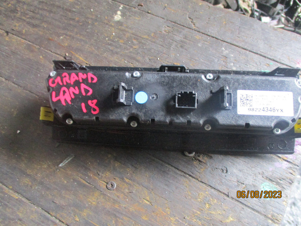 VAUXHALL GRANDLAND X 2018 HEATER CONTROL PANEL UNIT  98224346YX