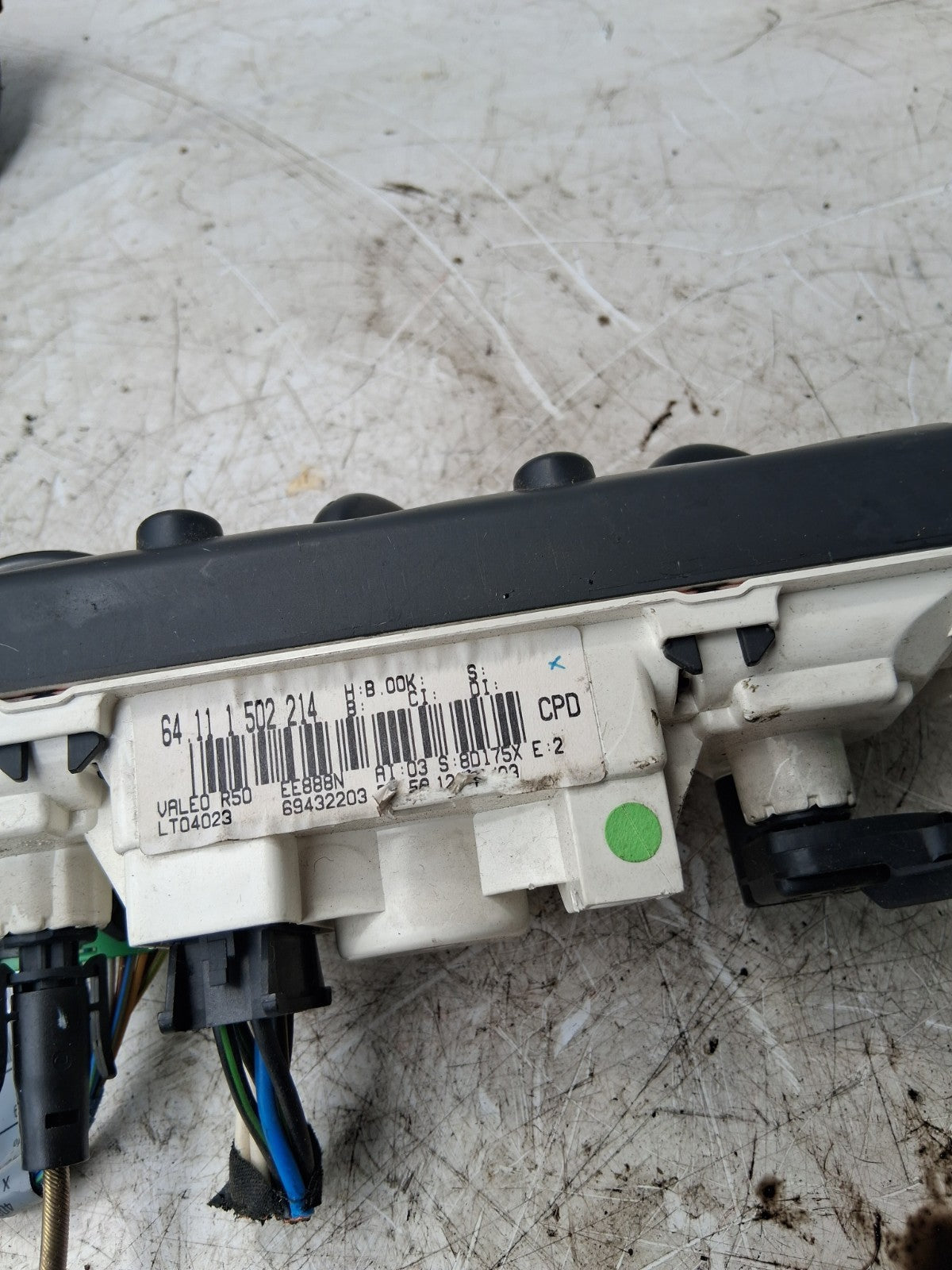 2003 MINI MANUAL HEATER CONTROL PANEL 69432203