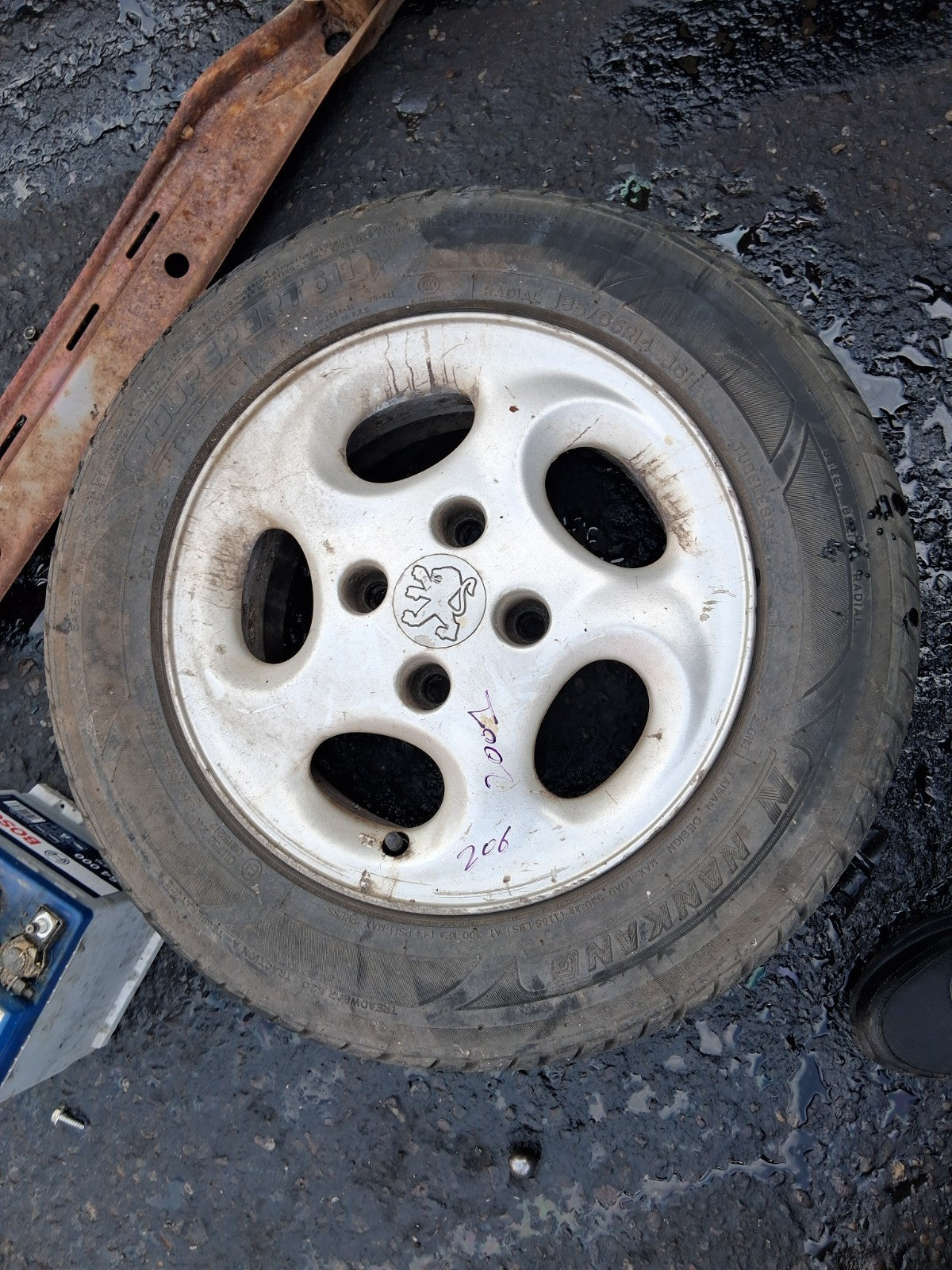 2001 PEUGEOT 206 14 INCH ALLOY WHEEL WITH TYRE 185/65R14
