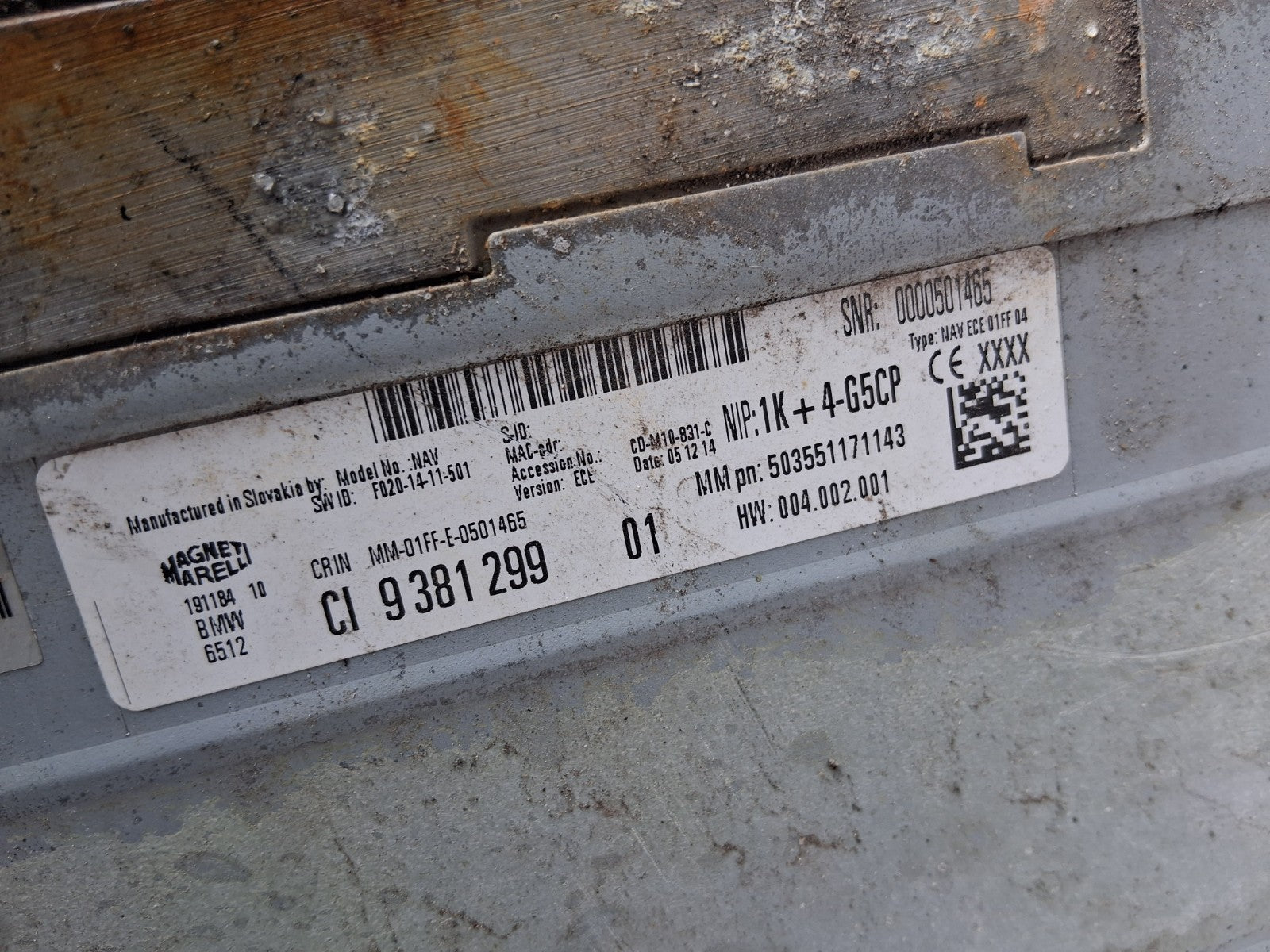 2014 BMW 3 SERIES F31 RADIO CD PLAYER STEREO HEAD UNIT 9381299