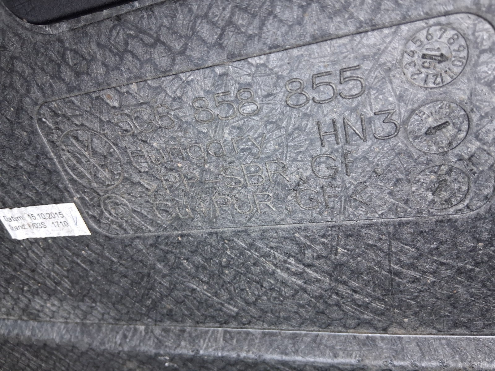 2016 VOLKSWAGEN GOLF MK7 REAR BOOT FLOOR LINER CARPET MAT 5G6858855