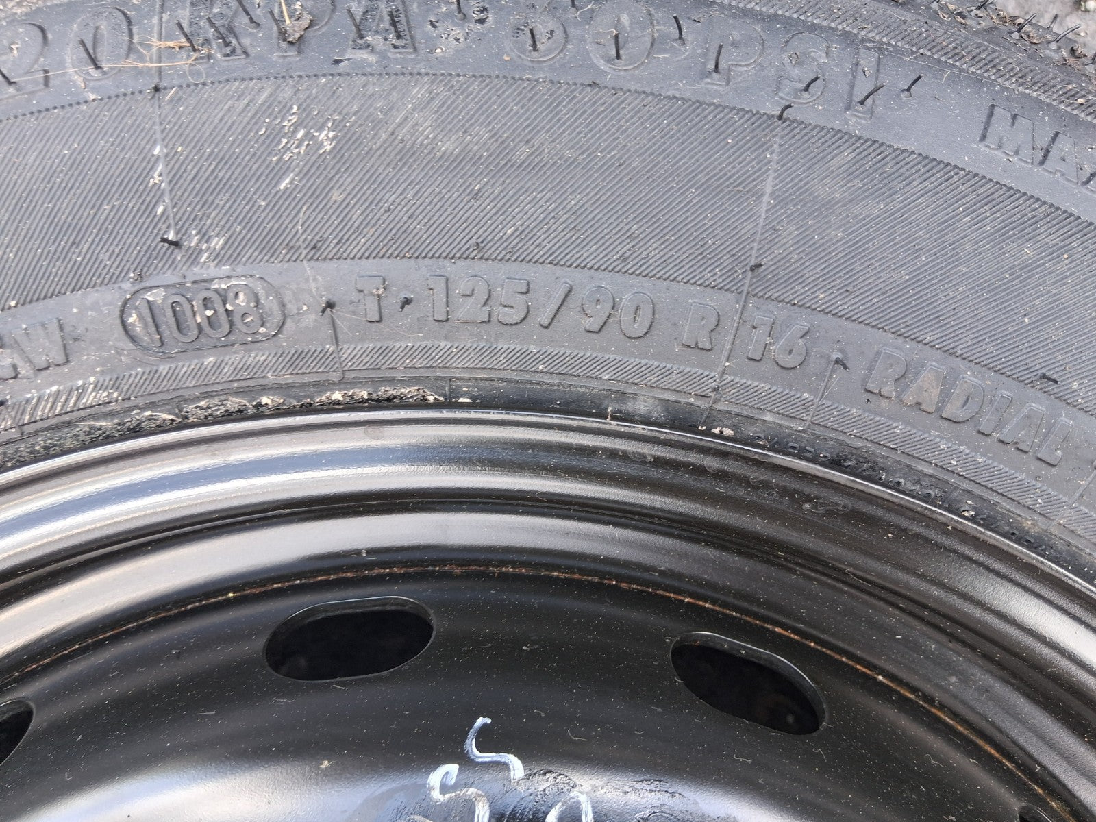 2008 MERCEDES B CLASS W245 16 INCH SPACE SAVER SPARE WHEEL WITH TYRE 125/90R16
