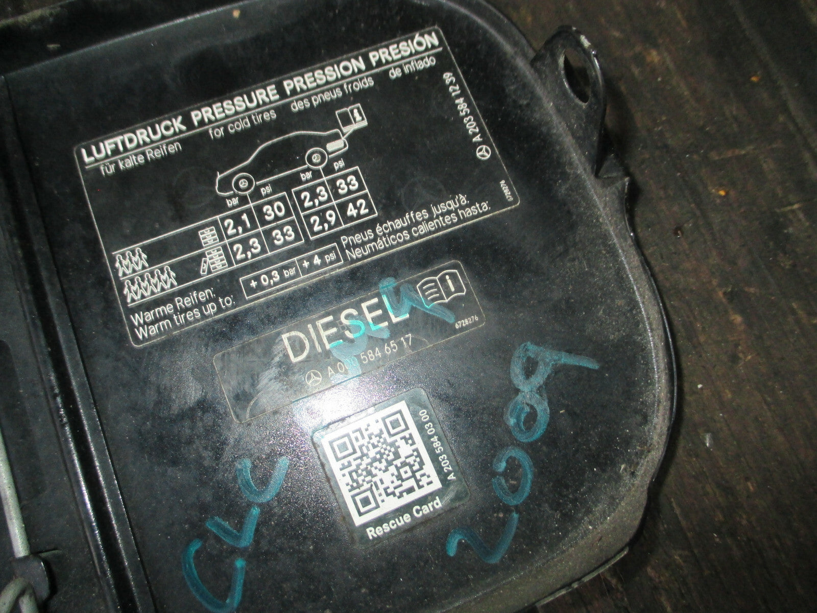 MERCEDES CLC CLASS W203 2010 COUPE  FUEL FILLER FLAP