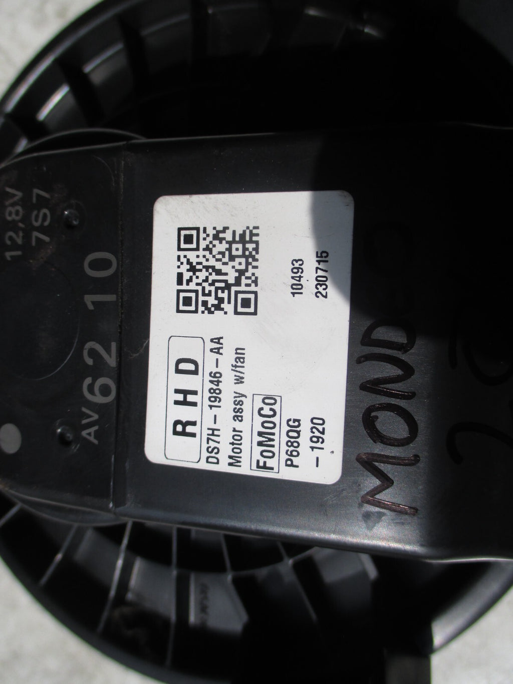 FORD MONDEO MK5 2016 ELECTRIC HEATER BLOWER MOTOR FAN ASSEMBLY DS7H-19846-AA