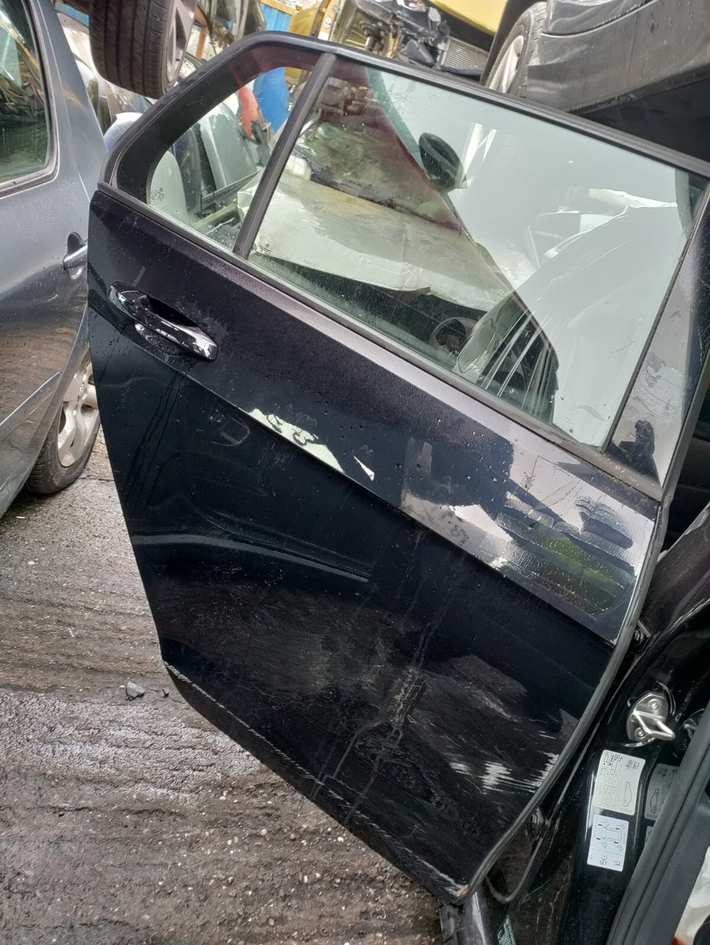 2017 VW VOLKSWAGEN GOLF MK7 OSR DRIVER SIDE REAR BARE DOOR DEEP BLACK MET C9X