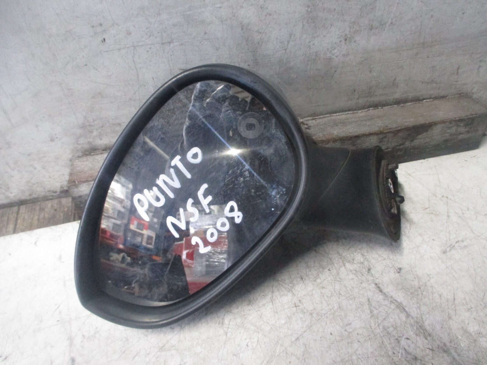 FIAT GRANDE PUNTO MK3 2008 3 DOOR NS PASSENGER SIDE DOOR WING MIRROR GREY 595/A