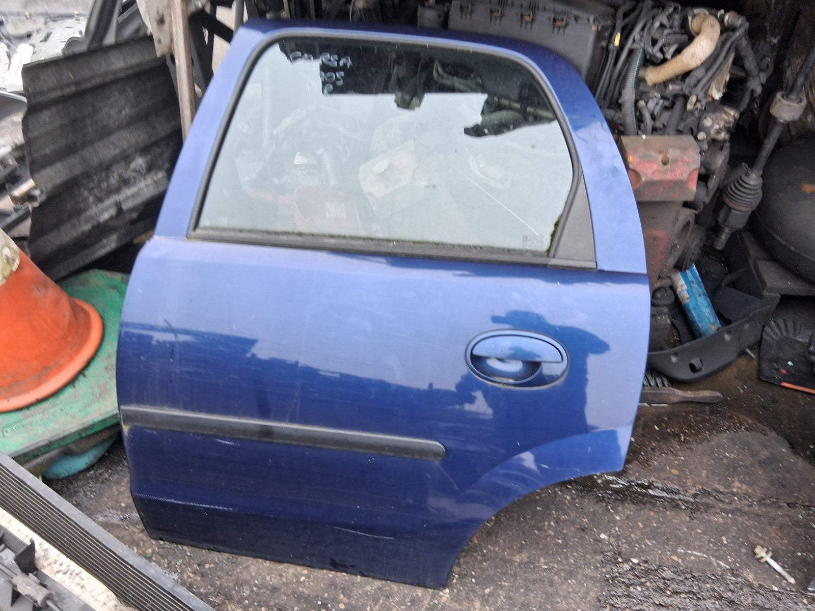2005 VAUXHALL CORSA C NSR PASSENGER SIDE REAR LEFT COMPLETE DOOR BLUE