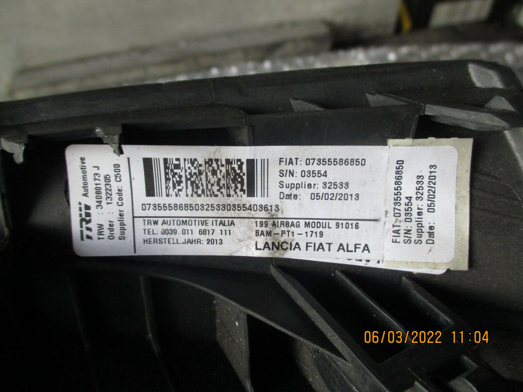 FIAT GRANDE PUNTO 2013 OSF FRONT DRIVER SIDE UNDER STEERING WHEEL KNEE AIRBAG