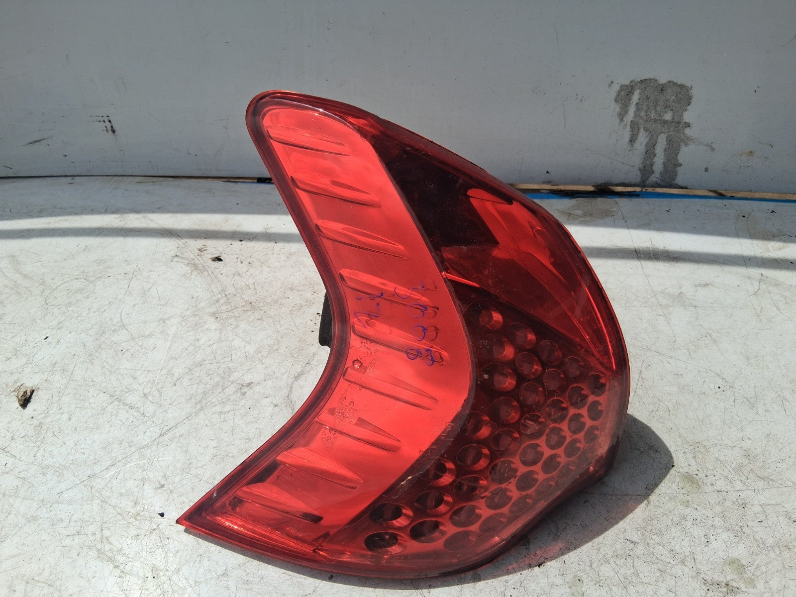 2012 PEUGEOT 3008 NSR PASSENGER SIDE REAR OUTER TAIL LIGHT LAMP