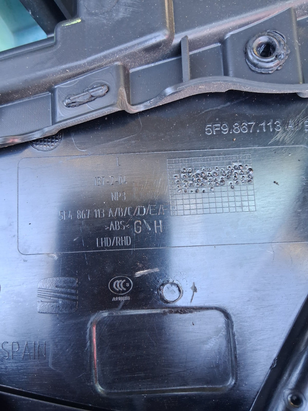 SEAT LEON MK3 NSF NEAR LEFT FRONT PASSENGER DOOR CARD 5f4867211c