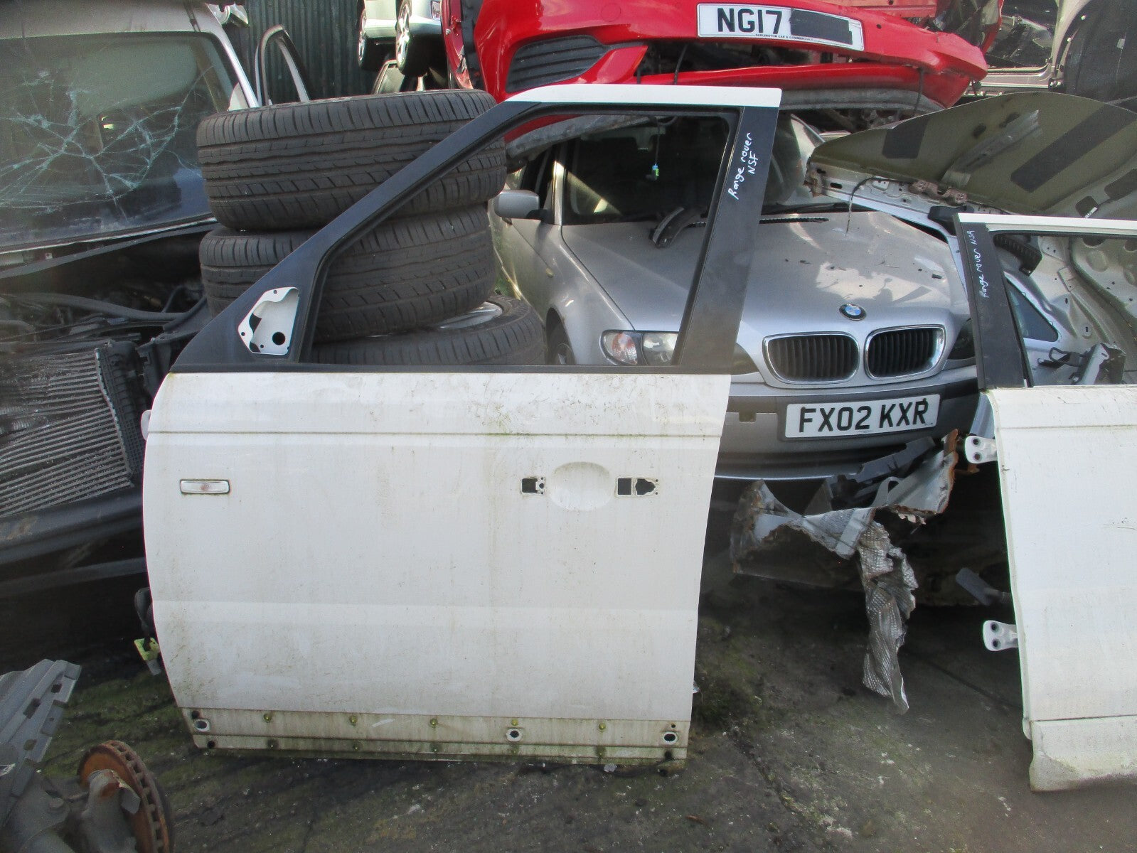 2009 RANGE ROVER SPORT l320 NSF PASSENGER SIDE FRONT BARE DOOR WHITE LRC 909