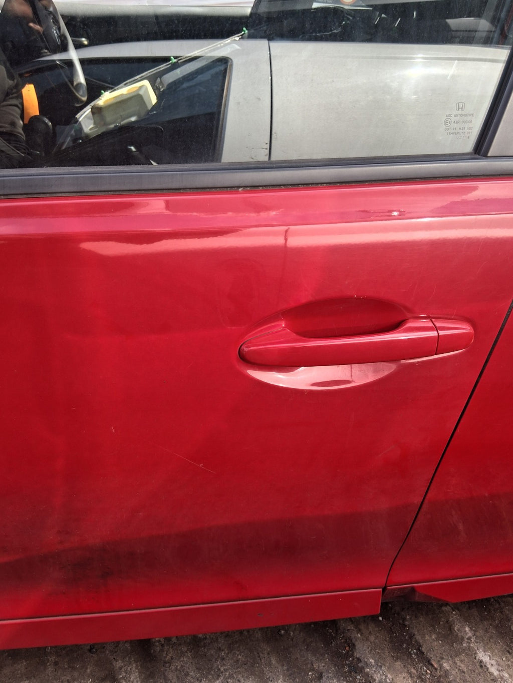 2016 HONDA CIVIC MK9 HATCHBACK NSF PASSENGER SIDE FRONT LEFT BARE DOOR RED R81